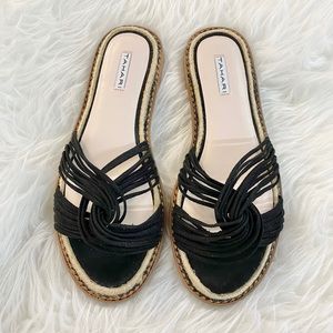Tahari Women’s Size 10 Black “Cailyn” Slide Sandals Espadrille Strappy Flat